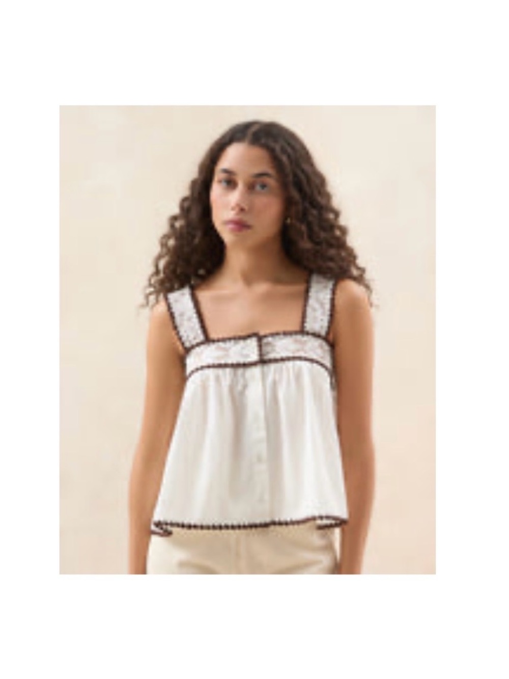 Loeffler Randal Marta Ivory Sleeveless Top